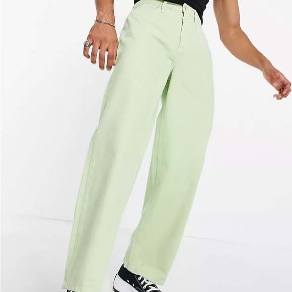 COLLUSION x014 dad jeans in lime - Picture 1 of 6